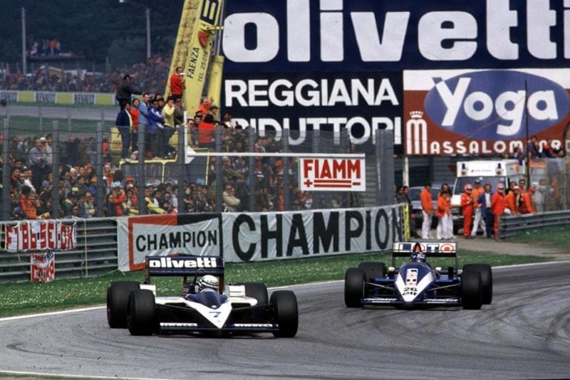 Riccardo Patrese leads Jacques Laffite.