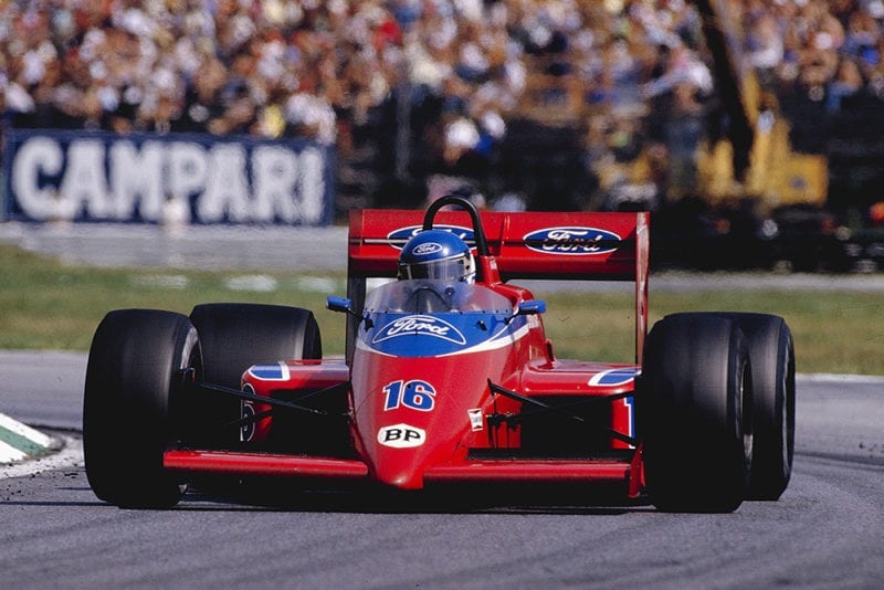 Patrick Tambay in his Team Haas/Lola THL2 Ford.