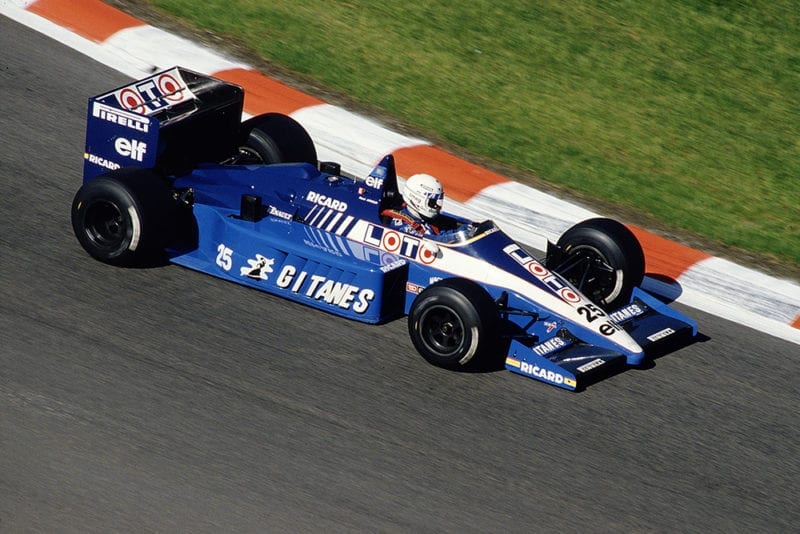 Rene Arnoux at the wheel of his Ligier JS27 Renault.