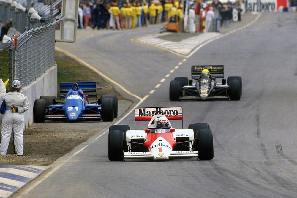 Alain Prost took the win and the Championship in his McLaren MP4/2C.