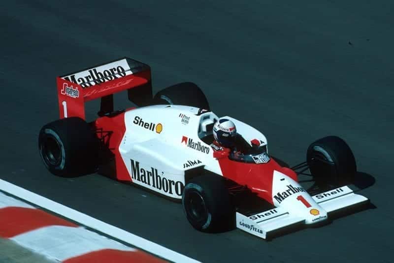 Alain Prost driving his McLaren MP4/2C.