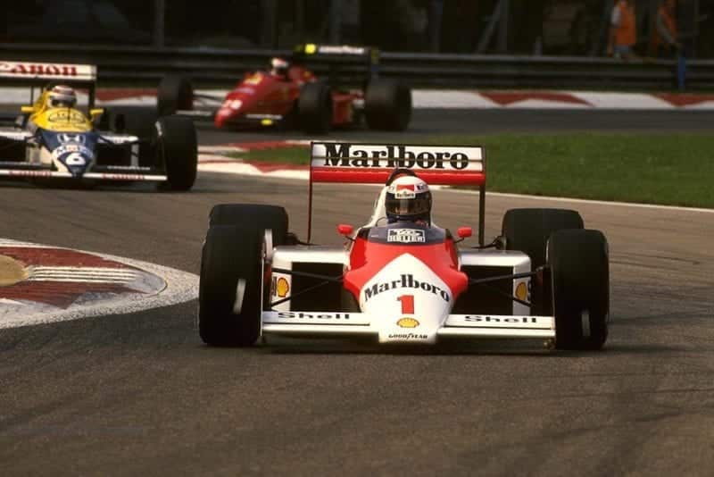 Alain Prost in his McLaren MP4/2C.