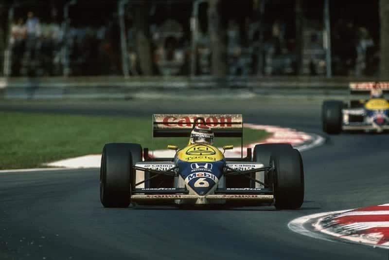 Nelson Piquet at the wheel of his Williams FW11.