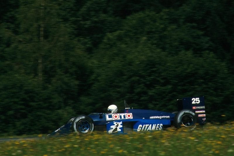 Rene Arnoux drives his Ligier JS29C.