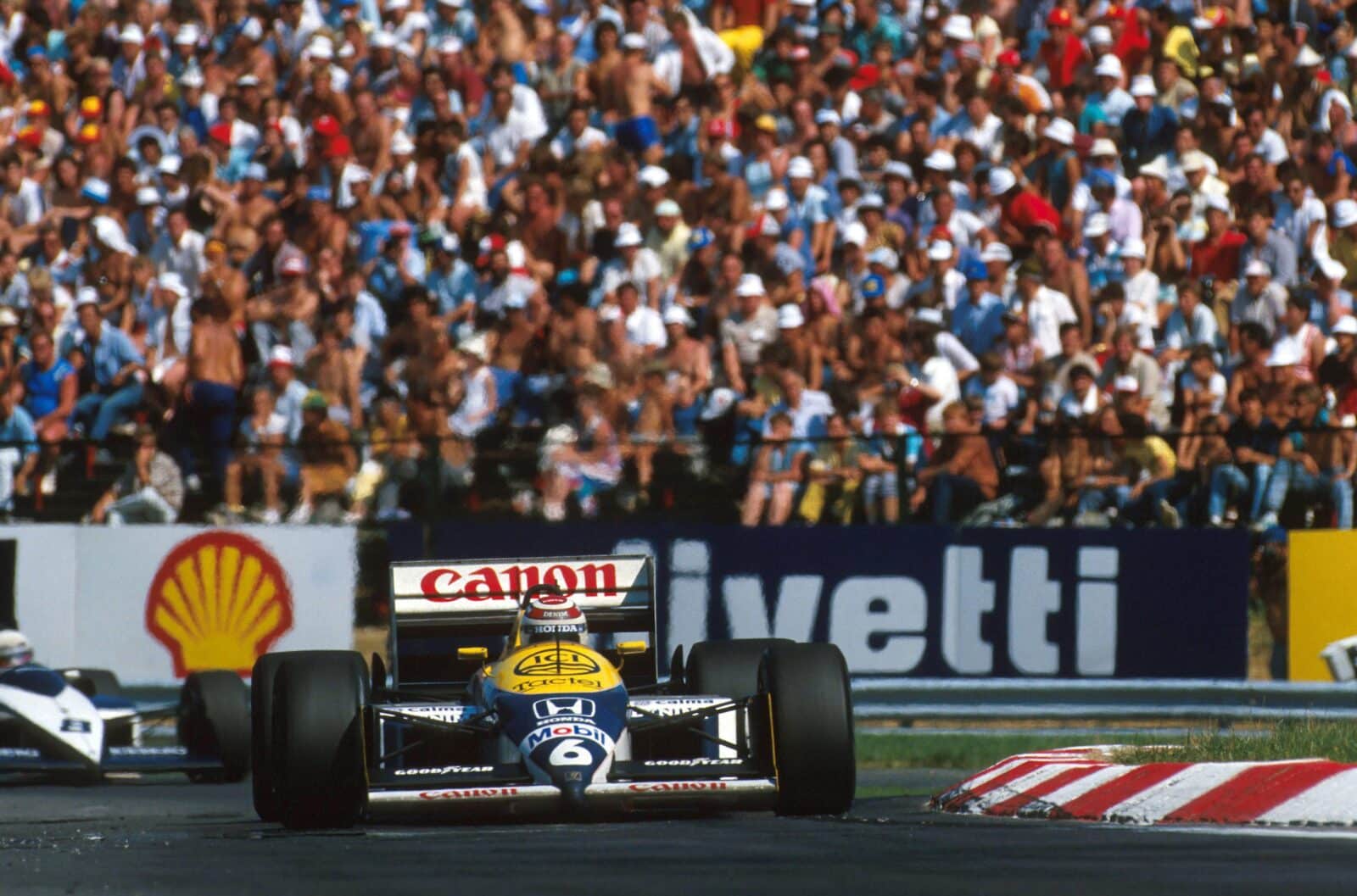 Winner Nelson Piquet in his Williams FW11B.