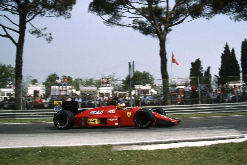 Michele Alboreto in his Ferrari F1-87.