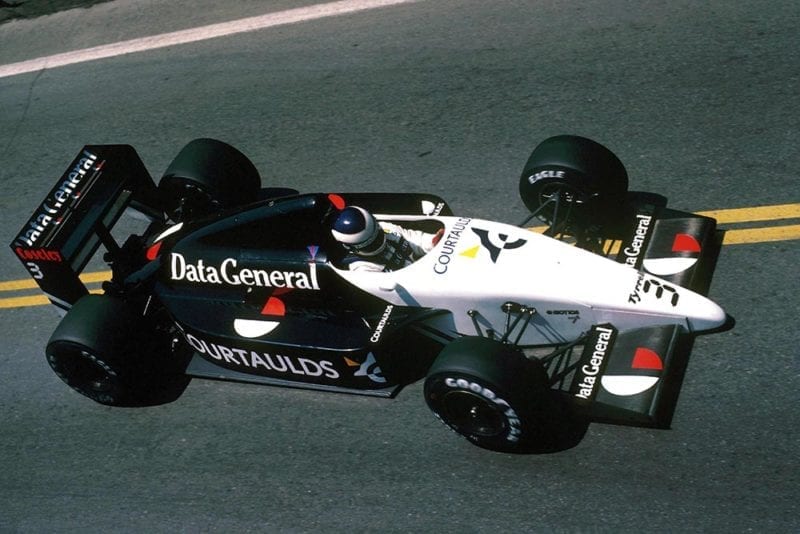 Jonathan Palmer finished 11th in his Tyrrell DG016.