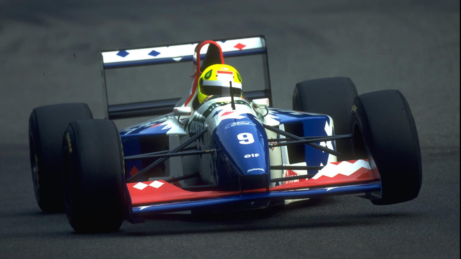 A wheel off the ground for Christian Fittipaldi in 1994 footwork Arrows F1 car