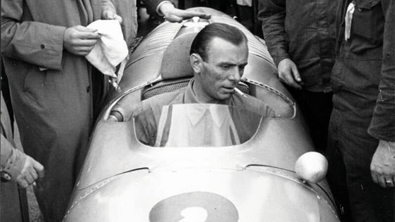 Achille Varzi sitting in his Auto Union Type C