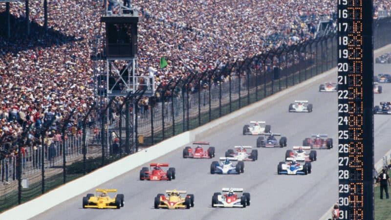 Al Unser start of 1987 Indianapolis 500 win