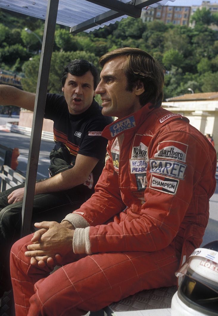Alan Jones with Carlos Reutemann in Monaco 1981