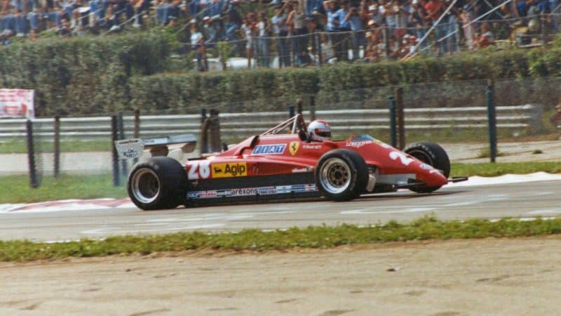 Mario Andretti (Ferrari) in the 1982 Italian Grand Prix in Monza. Photo: Grand Prix Photo