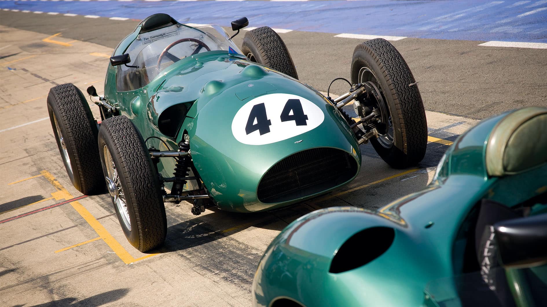 Aston Martin DBR4 in the pits