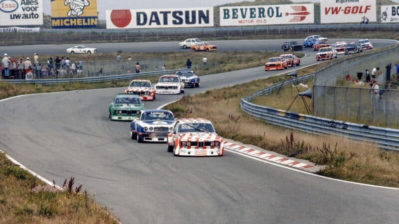 BMW leads Jaguar at Zandvoort in 1977 European Touring Car Championship