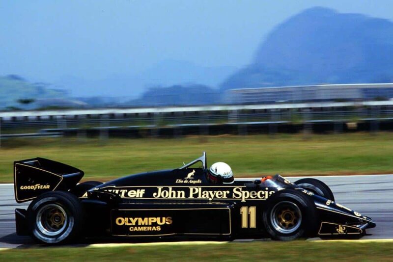 Elio de Angelis finishes 3rd at Jacarepagua.