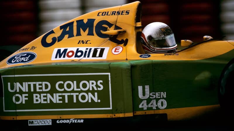 Benetton F1 car of Martin Brundle in the 1992 Canadian Grand Prix