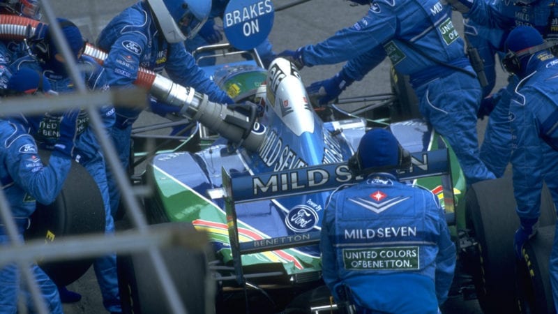 Benetton pitstop for Jos Verstappen in 1994