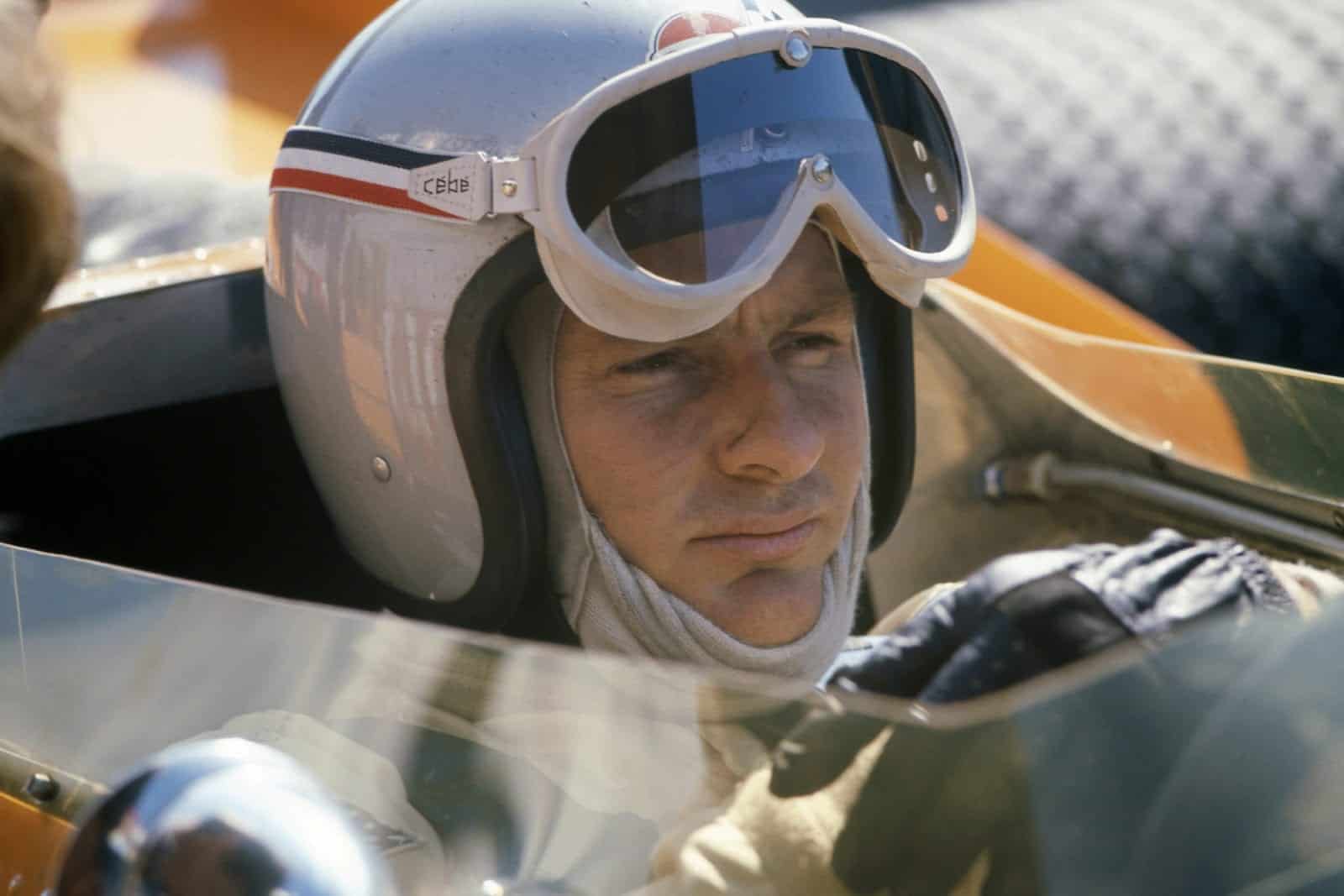 Bruce McLaren in his McLaren Ford in 1968