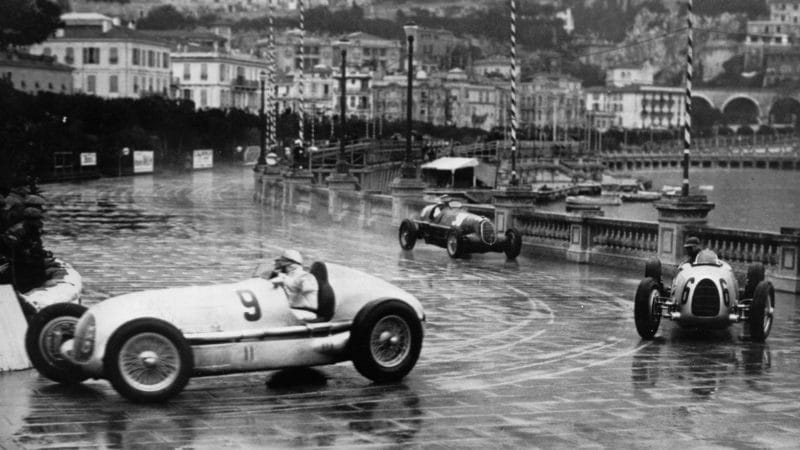 Chiron Rosemeyer and Farina at 1936 Monaco Grand Prix