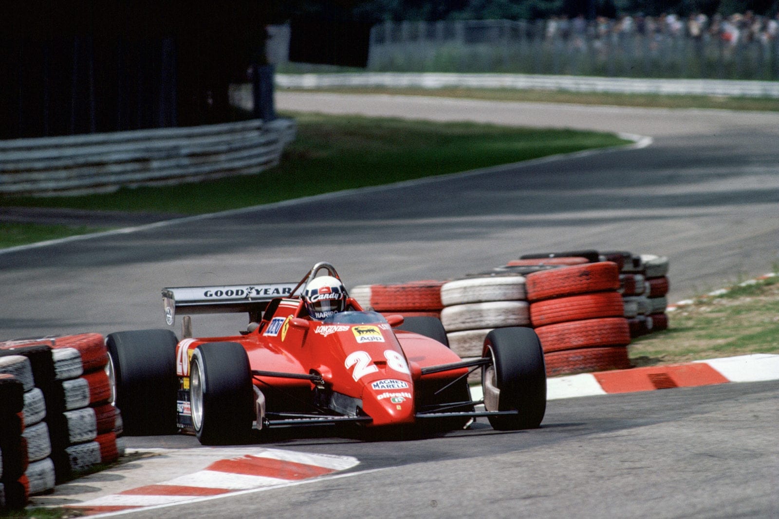 Dider Pironi exits the chicane during the 1982 German Grand Prix