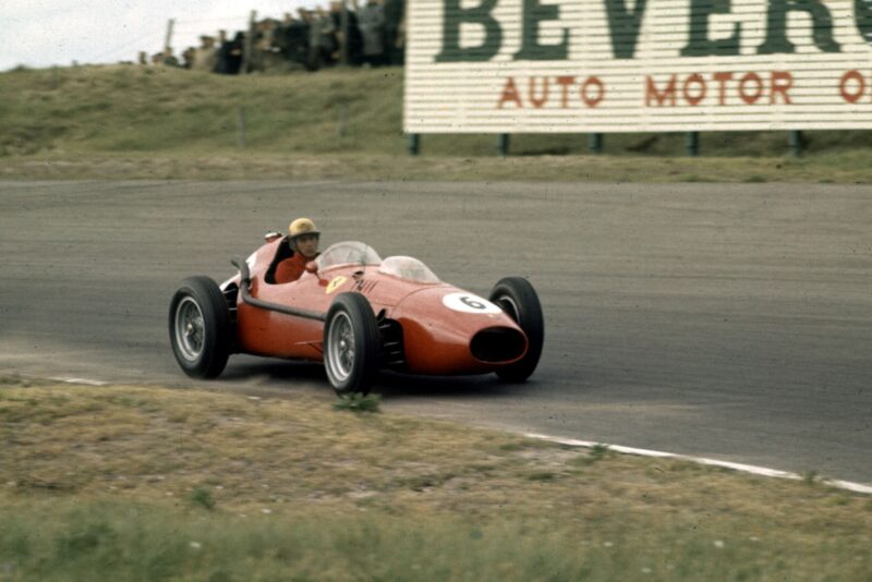 Luigi Musso in a Ferrari Dino 246 who finished in 7th