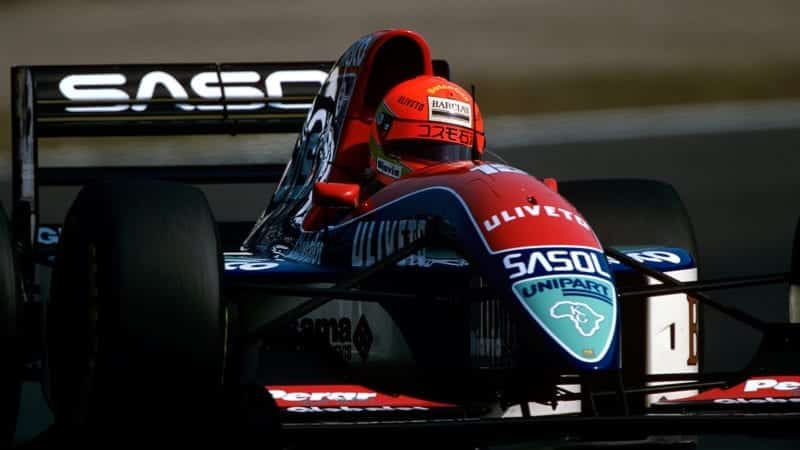 Eddie Irvine in the Jordan at the 1993 F1 Japanese Grand Prix
