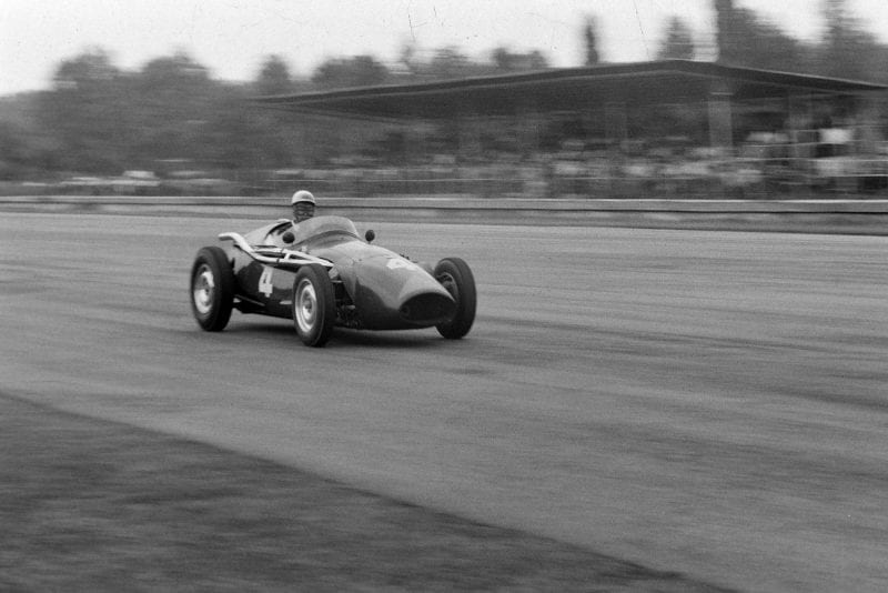 Ron Flockhart on his way to 3rd place at the 1956 Italian Grand Prix, Monza.