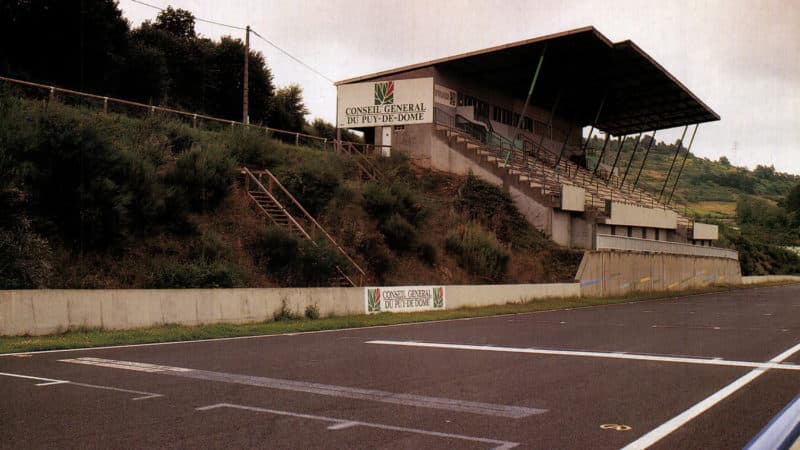 Grandstand at modern Clermont Ferrand circuit