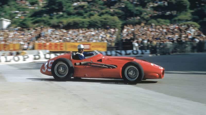 The Monaco Grand Prix; Monte Carlo, May 19, 1957. Harry Schell during practice with the Maserati 250F-T2 with its V-12 engine. Neither he nor Juan Manuel Fangio like the car on the tight Monte Carlo circuit. (Photo by Klemantaski Collection/Getty Images)