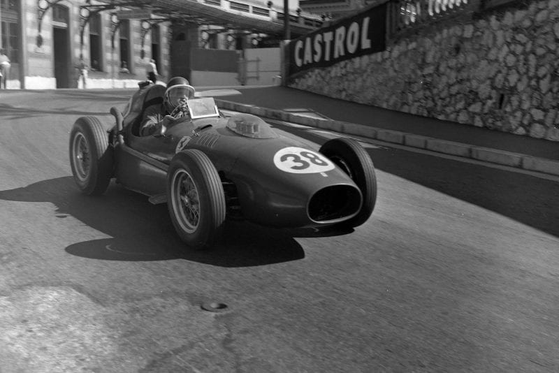 Mike Hawthorn in his Ferrari DIno 246 at the 1958 Monaco Grand Prix