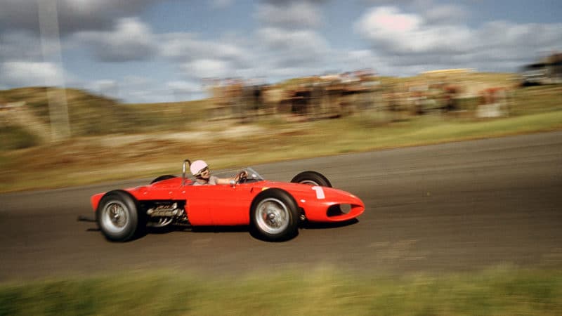 Phil Hill on his way to his World Championship in the Ferrari 156/F1during the Dutch Grand Prix at Zandvoort, 22nd May 1961. (Photo by Robert Daley/Klemantaski Collection/Getty Images)