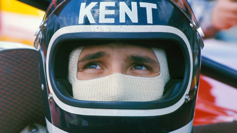 Jacky Ickx (Ferrari) with his helmet on during 1972 season. Photo: Grand Prix Photo