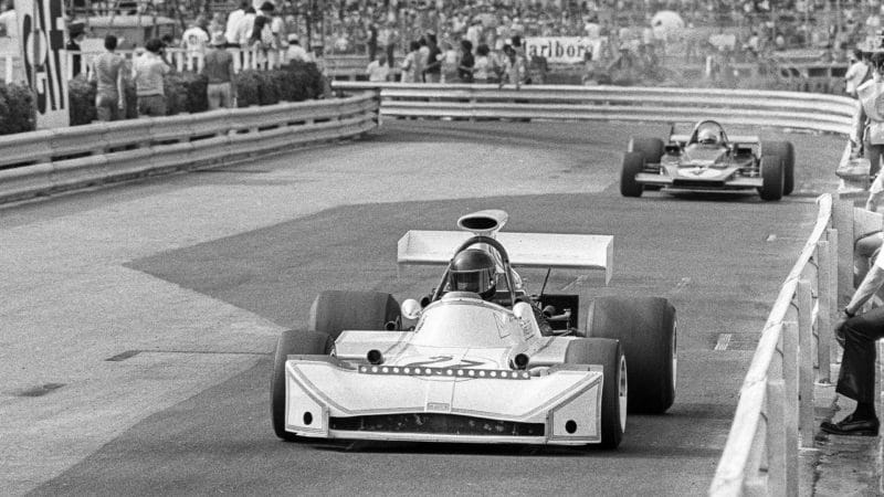 James Hunt in the 1973 Monaco Grand Prix