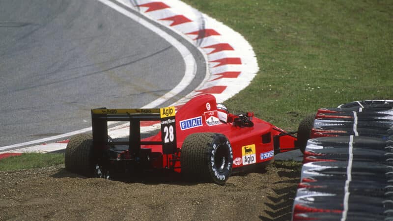 Jean Alesi crashed out of 1991 San Marino Grand Prix