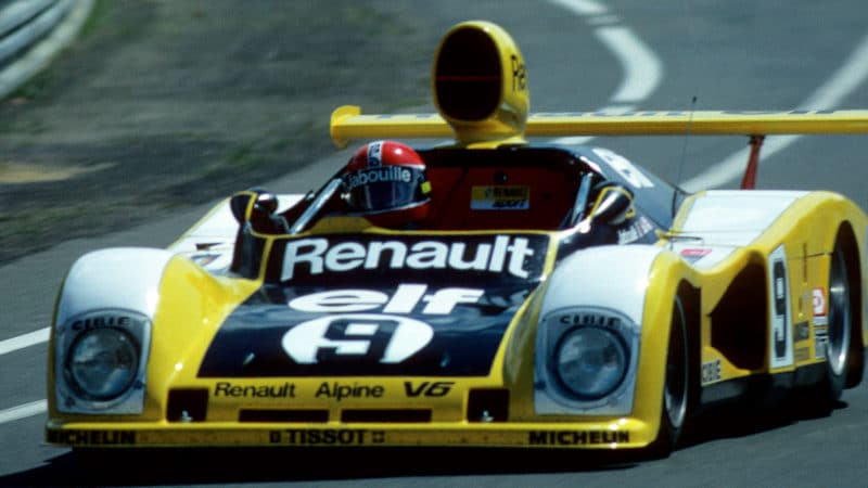 Jean Pierre Jabouille in the Alpien Renault A442 at 1977 Le Mans 24 Hours