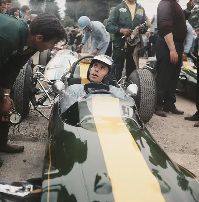 Jim Clark in Lotus cockpit in 1966