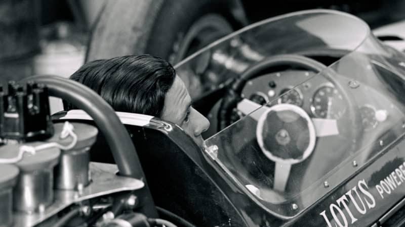 Jim Clark of Scotland sits aboard the #92 Team Lotus Lotus 29/3 Ford during practice for the 47th running of the Indianapolis 500 on 25th May 1963 at Indianapolis Motor Speedway in Indianapolis,Indiana, United States. (Photo by Bob D'Olivo/The Enthusiast Network via Getty Images/Getty Images)Bob D'Olivo/The Enthusiast Network via Getty Images/Getty Images