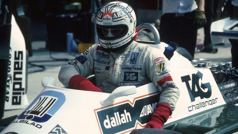 Formel 1, 1980 Boxengasse, Williams-Box Alan Jones, Williams-Ford FW07B www.hoch-zwei.net , copyright: HOCH ZWEI / Ronco (Photo by Hoch Zwei/Corbis via Getty Images)