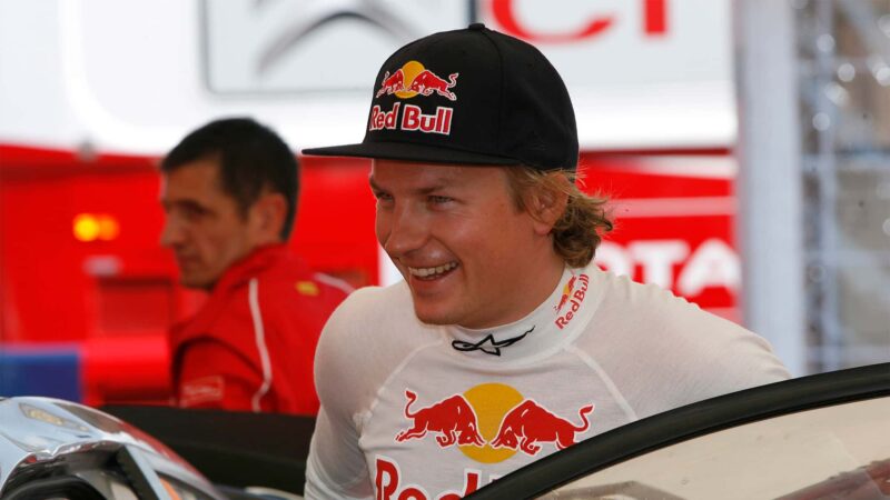 Kimi Raikkonen smiling during the 2010 WRC season