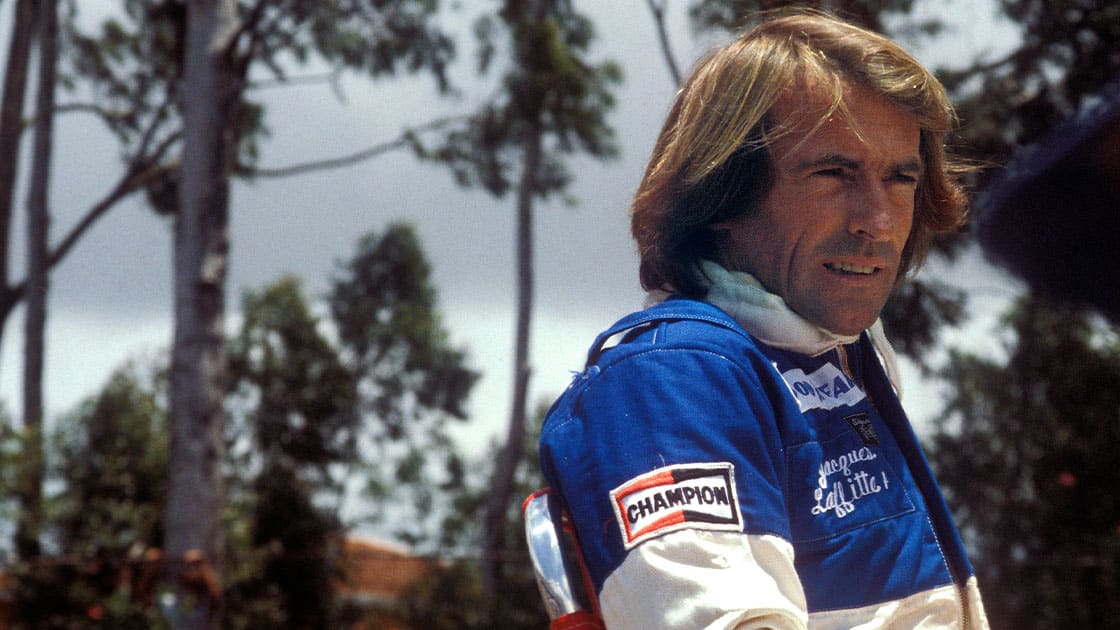 Jacques Laffite (Ligier-Ford) in the pits before the 1979 Brazilian Grand Prix in Interlagos.Photo: Grand Prix Photo