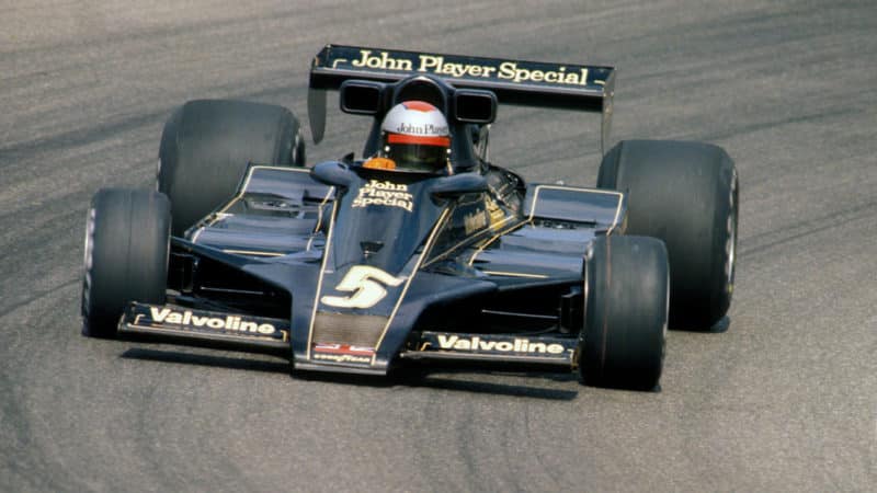 Lotus driver Mario Andretti at the 1977 Dutch GP