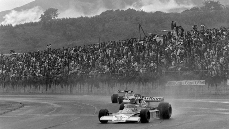 McLaren-F1-driver-James-Hunt-at-the-1976-Japanese-GP-at-Fuji
