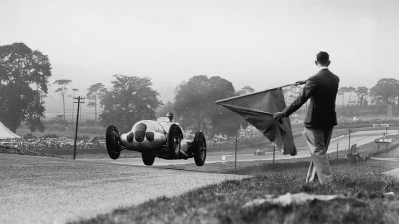 Mercedes-GP-driver-Manfred-von-Brauchitsch--at-the-1937-Donington-GP