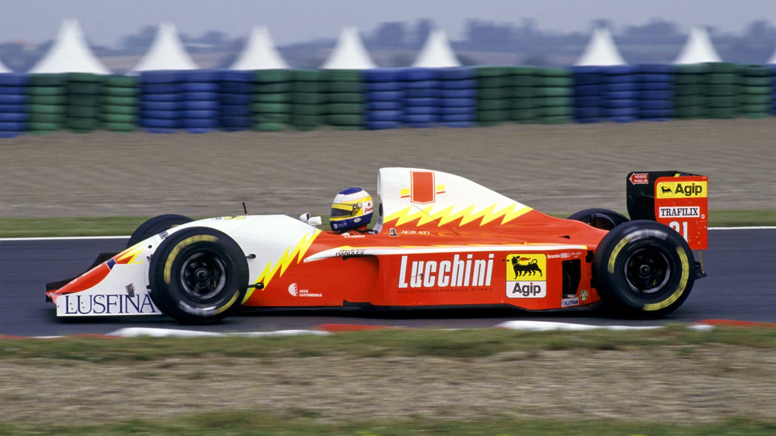 1993 Michele Alboreto driving a Lola T93/30 at Magny-Cours, French GP. (Photo by: GP Library/Universal Images Group via Getty Images)