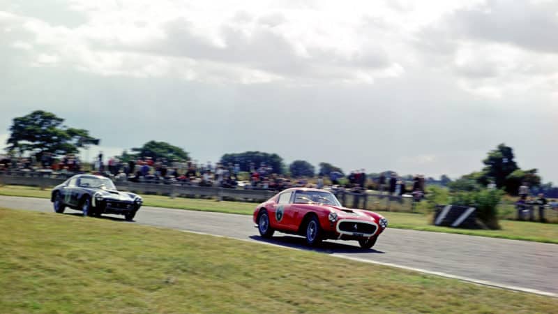 Mike Parkes and Stirling Moss in the 1961 Goodwood Tourist Trophy