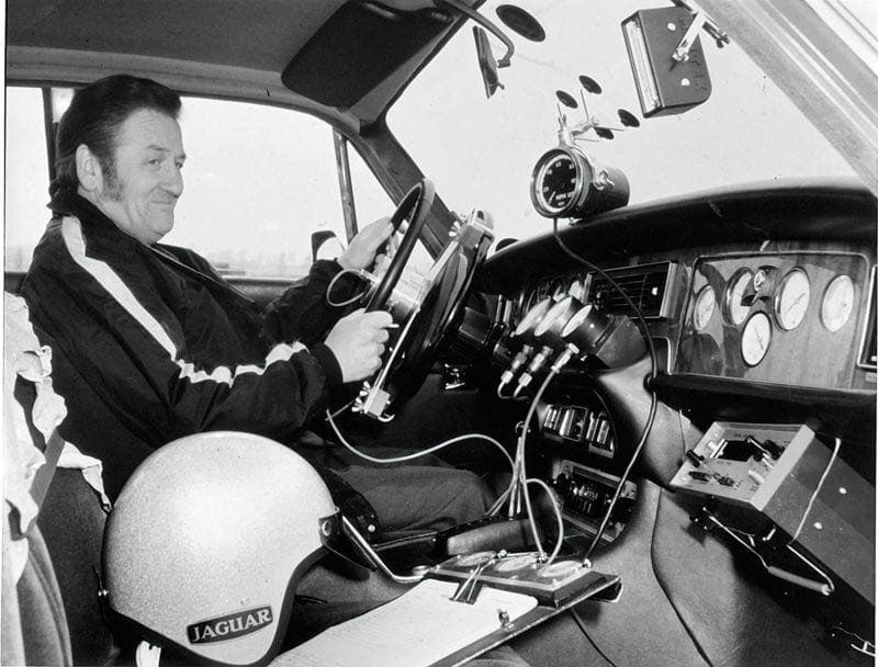 Norman-Dewis-in-XJ-test-car