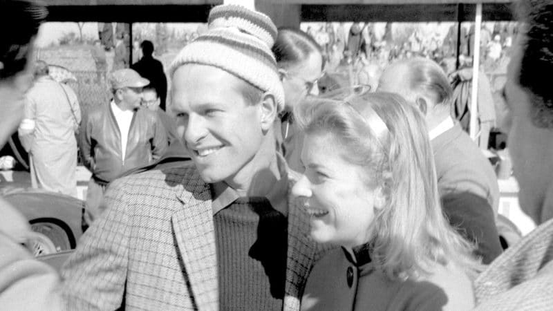 Peter Collins with wife Louise at the Nurburgring in 1958