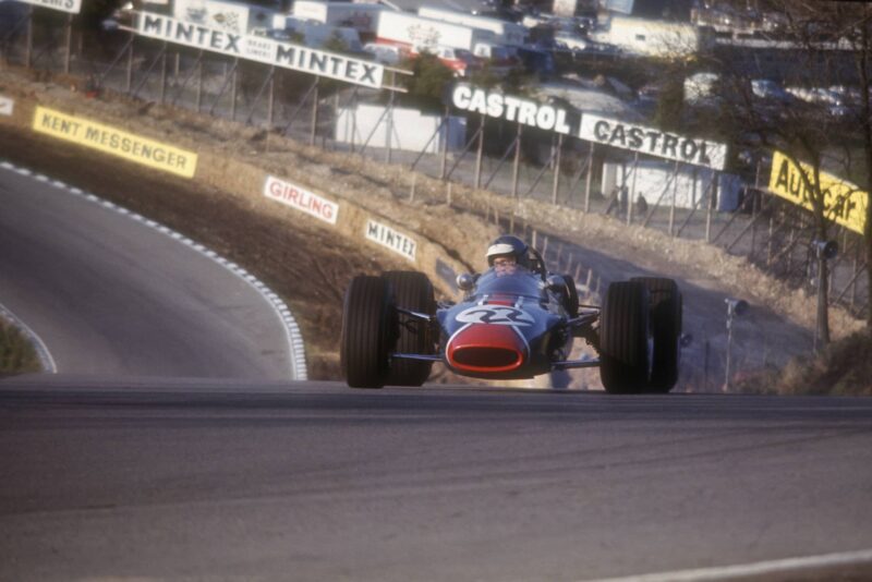 Piers Courage in practice for the 1967 Race of Champions at Brands Hatch