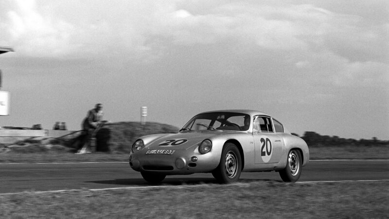 Porsche-Abarth 356B of Graham Hill in the 1961 Goodwood Tourist Trophy