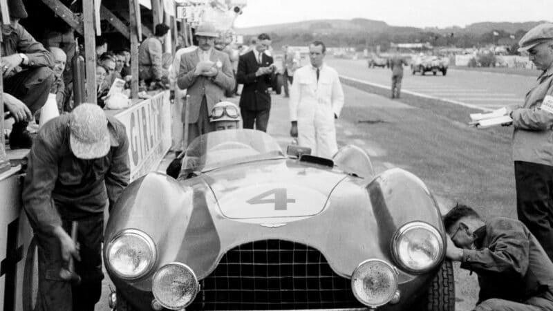 Reg Parnell and Eric Thompson in Aston MArtin DB3S at Goodwood Nine Hours